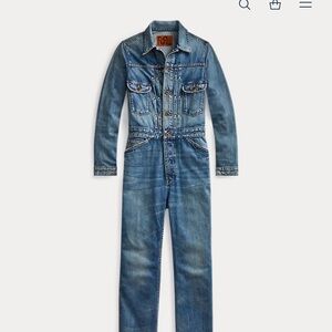 Ralph Lauren Double RL Blue Denim Jumpsuit